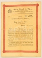 1918 Bp., Kunz József és társa kelengye megrendelői lap másolati példánya