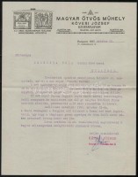 1930 Bp.IV., Magyar Ötvös Műhely Kövesi József Ezüstárugyár fejléces levélpapapírjára írt levél