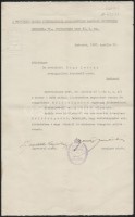 1937 Bp., A Hadviselt Magyar Közszolgálati Alkalmazottak Bajtársi Szövetsége által írt levél, rajta az elnök aláírásával