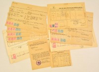 cca 1940-1948 10 db különféle román okmánybélyeges irat, kivonat, stb.