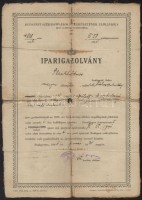 1941 Iparigazolvány, Budapest, vászonra kasírozva, viseltes állapotban.