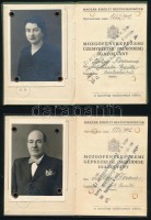 1942 Mozgóképüzemi üzemvezetői (működési) igazolvány, 2 db + bizonyítvány