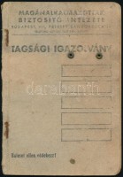 1948 Magánalkalmazottak Biztosító Intézetének fényképes igazolványa apáca részére, bejegyzésekkel, kissé viseltes állapotban.