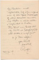 1907 Bp., Morelli Gusztáv (1848-1909) fametsző tanár fejléces levélpapírjára írt magánlevele, aláírásával