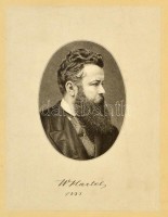1907 Wilhelm von Hartel (1839-1907) osztrák klasszika-filológus és politikus fénnyomatos képe, alatta unokaöccsének Carl Hartelnek saját kezű ajándékozási soraival Fraknói Vilmos (1843-1924) püspök, történetíró, MTA főtitkár