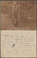 1925 Kováts Ferenc (1873-1956) történész, közgazdász, gazdaságtörténész, botanikus, akadémiai és egyetemi tanár, dékán, az MTA tagja lapként megírt fényképe Heller Farkas részére,