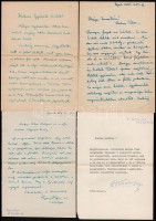 1958 Részvétnyilvánító levelek Bán Tibor (?-?) egyetemi docens és felesége, Bán Zsuzsa részére, többek között Pogány Frigyes építész-művészettörténésztől és Laurin Luchner művészettörténésztől, összesen 6 db