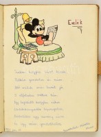 1961 Régi emlékkönyv, színes rajzokkal, litho matricával