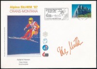 Peter Müller (1957- ) síelő aláírása emlékborítékon