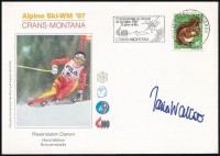 Maria Walliser (1963- ) síelő aláírása emlékborítékon