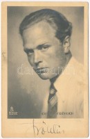 Gustav Fröhlich (1902-1987) német színész aláírása az őt ábrázoló fotólapon