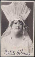 Babits Vilma (1891-?) magyar színésznő fotólapja autográf aláírással