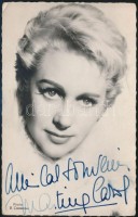 Martine Carol (1920-1967) francia színésznő, szexszimbólum által dedikált fotólap / Autograph signed photo