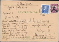 Kormos Tivadar (1881-1946) geológus, paleontológus, barlangkutató saját kézzel írt levelezőlapja  Szörényi Erzsébet (1904-1987) geológusnak