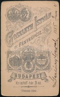 cca 1885 Gerlóczy Géza (1867-1903), keményhátú fotó Goszleth műterméből, 10,5×6,5 cm