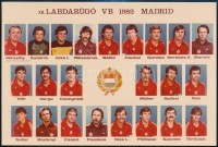 1982 Magyar futballválogatott a madridi VB-n, fotólap, MTI, 10×14,5 cm