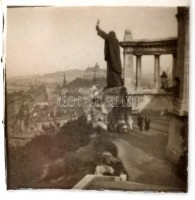 cca 1920 Budapesti városképek 16 db 6x6 cm-es üveg diapozitív / cca 1920 16 vintage glass positive photos: Budapest 6x6 cm