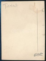 1928 Trieszt, hidroplán-kikötő, fotó, feliratozva, 6,5×8,5 cm