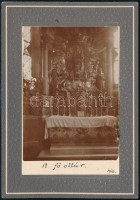 1910 Úrvölgy (ma: Špania Dolina), a templom főoltára, fotó, kartonra ragasztva, 15×10,5 cm