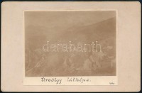 1910 Úrvölgy (ma: Špania Dolina), a település látképe, fotó, kartonra ragasztva, 10,5×16,5 cm