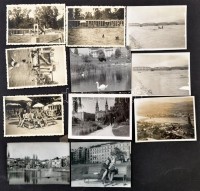 cca 1935 Debrecen, városi strandfürdő 4 db fotó, 5,5×8 cm (4×), cca 1940 4 db fotó  a Feneketlen-tóról és környékéről, 5×8,5-6×8,5 cmcca 1940 Komárom légi fotó, 2 db fotó a Komáromi Erzsébet hídról, 6×8 cm (3×)