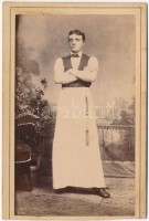 cca 1880-1900 Temesvár, hentes, keményhátú fotó, 10×6,5 cm