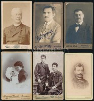 cca 1880-1910 Portrék, 6 db keményhátú fotó különféle budapesti műtermekből (Rozgonyi, Doctor, Koller, stb.), különböző méretben
