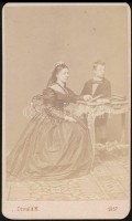 1867 Divald Károly fényképész és vegyész, eperjesi üveg mű csarnokában készült, vizitkártya méretű fénykép, 10,5x6 cm