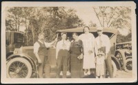 cca 1920 Teherautók csoportkép 9x14 cm