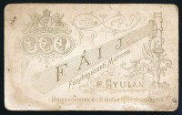 cca 1880-1900 Gyula, Hölgy műtermi portréja Fái János fényképészeti műterméből, keményhátú fotó, 10,5x6,5 cm