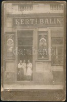 cca 1870-1880 Kerti Bálint sütödéje, keményhátú fotó, Bp., Bencze István, viseltes kartonnal, kissé sérült fotóval, 16x10 cm.