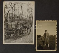 cca 1930-1940 Vadászatok, vadászok, lelőtt vadak, albumba ragasztott fotók, különböző méretekben, 76 képpel
