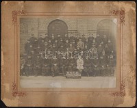 cca 1922 A BSzKRt. Egyenruházati és Felszerelési Osztálya, kartonra kasírozott fotó, foltos, 17×22,5 cm