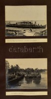 1914 Szendrő a Böős nevű, vasút-szállító komp hajó. Nagy Gradiste, Margareta hajó Cukaricánál, a kevevári kikötő. 4 db érdekes feliratozott fotó (16x12 cm) kartonlapon. / Hungarian ferry steamers carrying trains and locomotives at