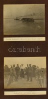 1914 Szendrő a Böős nevű, vasút-szállító komp hajó. Nagy Gradiste, Margareta hajó Cukaricánál, a kevevári kikötő. 4 db érdekes feliratozott fotó (16x12 cm) kartonlapon. / Hungarian ferry steamers carrying trains and locomotives at