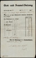 cca 1850 Vas megye zsemle és kenyér árszabály hirdetmény, német nyelven, 33,5x21 cm