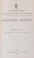 1895-1901 Böckh János: Igazgatósági Jelentés. Különlenyomat a Magyar Kir. Földtani Intézet 1894-1899. évi jelentéséből. Bp., 1895-1901, Franklin-Társulat, 35+26+25+28+26+25 p. Átkötött félvászon kötés, kissé fakó gerinccel,