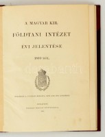 1896 A Magyar Királyi Földtani Intézet évi jelentése 1895-ról. Bp., 1896, Franklin-Társulat, 115 p. Átkötött modern félvászon. Jó állapotban.