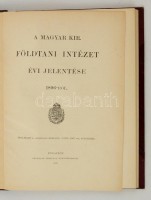 1897 A Magyar Királyi Földtani Intézet évi jelentése 1896-ról. Bp., 1897, Franklin-Társulat, 182 p. Átkötött modern félvászon. Jó állapotban.