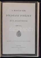 1898 A Magyar Királyi Földtani Intézet évi jelentése 1897-ról. Bp., 1898, Franklin-Társulat, 210 p.+2 t. Átkötött modern félvászon. Jó állapotban.