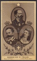 cca 1900 Az olasz királyi cslaádot ábrázoló lito kép / Litho image depicting the Italian royal family. 9x11 cm