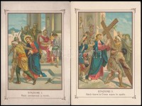 cca 1900 A XIV stáció litografált képeken / Lithos 11x16 cm