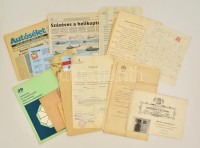 cca 1904-1990 Vegyes papírrégiség tétel, okmányok, újságok, reklámos tájékoztató, stb., 28 db