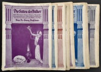 cca 1910 Dr. Georg Buschan: Die Sitten der Völker 1-56. számok, 13.,23.,36.,47.,48 számok hiányoznak, összesen 51 szám. Stuttgart-Berlin-Leipzig-Wien, Union Deutsche Verlagesellschaft. Számos fotóval, illusztrációval illusztrálva.