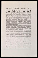 1911 Az Országos Magyar Királyi Iparművészeti Iskola nappali és esti képzéseinek tanórarendjei az 1910/11. tanévre, a nappali hátoldalán tájékoztatóval, 33x51 cm és 25x33 cm közötti méretben, jó állapotban.