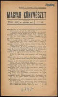 1930 Magyar Könyvészet. 1930. január-március. 1-3. sz. Szerk.: Dr. Gulyás Pál. Bp., Pallas-ny., 43+45+2+40 p. Átkötött félvászon-kötés, intézményi bélyegzővel.