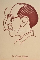 Szent Rókus Kórház Orvosi Kaszinó  cca 1933. Rajzolta és linóleumba metszette Dönczy Lukács Ödön. 46 db hártyapapírral elválasztott linóleummetszetet tartalmazó zsinórfűzött füzet. A kórház orvosainak arcképei. Néhány