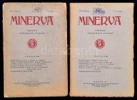 1933 Minerva. XII. évf. 1-5,6-10 számok. Szerk.: Thienemann Tivadar. Bp., 1933, Eggenberger-féle Könyvkereskedés. Kiadói papírkötés, az I. füzet rossz állapotban.