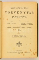 Dárday Sándor: Igazságügyi törvénytár. Rendeletek- és döntvényekkel kiegészítve. Pótkötet a második kiadáshoz I.   Bp.,é.n., Athenaeum. Kiadói aranyozott, egészvászon-kötésben, sérüléssel