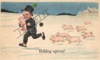 71 db RÉGI és MODERN kisméretű motívumos képeslap, közte több litho és nem képeslap hátoldalú / 71 pre-1945 and modern minicard, greetings, with lithos and non PC